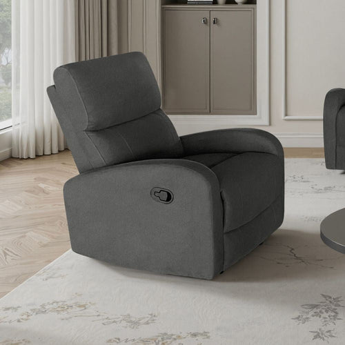 Poltrona Potter recliner manuale in tessuto Mia 103-27 grigio scuro