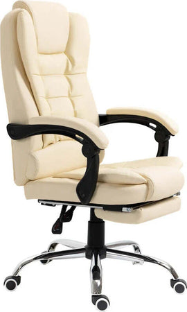 Poltrona-Presidenziale-in-Similpelle-Bianca-con-Schienale-Reclinabile-145°-e-Poggiapiedi,-64.5x69x109-117-cm-PS2921-083V01CWPS2