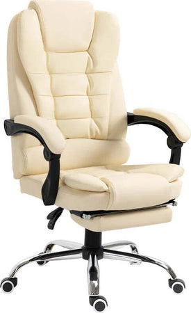 Poltrona-Presidenziale-in-Similpelle-Bianca-con-Schienale-Reclinabile-145°-e-Poggiapiedi,-64.5x69x109-117-cm-PS2921-083V01CWPS2