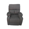 Poltrona recliner manuale Ninetta con portabicchieri in microfibra nero