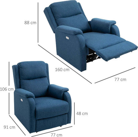 Poltrona-Relax-Elettrica-con-Schienale-Reclinabile-160°,-Poggiapiedi-e-Porta-USB,-Lino-Blu,-77-x-91-x-106cm-CV2833-844CV2