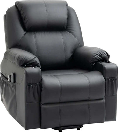 Poltrona-Relax-Elettrica-e-Alzapersona-Reclinabile-fino-160°-con-Telecomando,-in-Similpelle---Nero-WE4713-092V90BKWE4