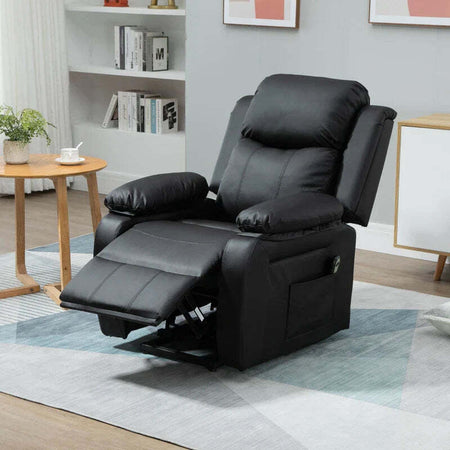 Poltrona-Relax-Elettrica-e-Alzapersona-Reclinabile-fino-160°-con-Telecomando,-in-Similpelle---Nero-WE4713-092V90BKWE4