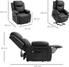 Poltrona-Relax-Elettrica-e-Alzapersona-Reclinabile-fino-160°-con-Telecomando,-in-Similpelle---Nero-WE4713-092V90BKWE4