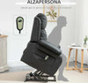 Poltrona-Relax-Elettrica-e-Alzapersona-Reclinabile-fino-160°-con-Telecomando,-in-Similpelle---Nero-WE4713-092V90BKWE4