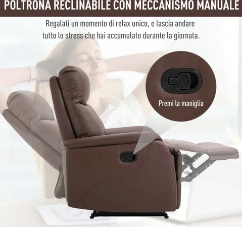 Poltrona-Relax-Manuale-con-Schienale-Reclinabile-145°-e-Poggiapiedi-in-Pelle-PU-Marrone,-76x91x106cm-YT6833-840YT6