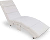 Poltrona-Sedia-a-Sdraio-Ecopelle-con-Tasca-Laterale-e-Imbottitura-Morbida-Bianco