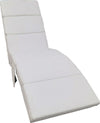 Poltrona-Sedia-a-Sdraio-Ecopelle-con-Tasca-Laterale-e-Imbottitura-Morbida-Bianco