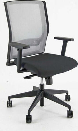 Poltrona semidirezionale X2 - con ruote e braccioli - schienale rete grigia-seduta nero - Unisit Casa e cucina/Arredamento/Studio/Sedie e Sgabelli/Sedie da scrivania Eurocartuccia - Pavullo, Commerciovirtuoso.it