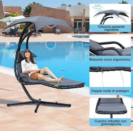 Poltrona-Sospesa-da-Giardino-con-Tettuccio-Orientabile-a-Protezione-UV,-Sedia-a-Dondolo-Sospesa-Imbottito-per-Esterno,-Grigio-Scuro-190x115x190-cm-84A-042CG