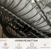 Poltrona-Sospesa-in-Rattan-PE-con-Cuscino,-Seduta-Pieghevole-e-Struttura-in-Acciaio,-Grigio-867-157V00CG
