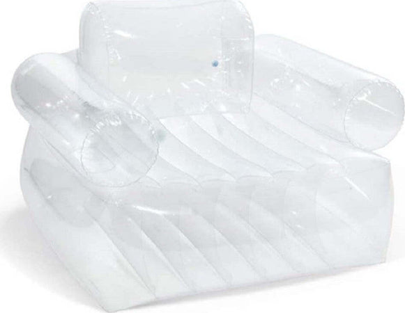 Poltrona Trasparente Pvc Gonfiabile Con Schienale 109x79x107cm Relax Casa 66502 Giochi e giocattoli/Sport e giochi all'aperto/Giochi aquatici e piscine per bambini/Canotti e gonfiabili galleggianti Trade Shop italia - Napoli, Commerciovirtuoso.it