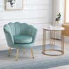 Poltrona-Vintage-di-Design-in-Velluto-Verde,-Poltroncina-da-Camera-con-Schienale-Alto-76x67x74cm-sedia-salotto-soggiorno-ufficio-studio-F839-012A