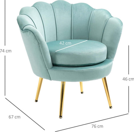Poltrona-Vintage-di-Design-in-Velluto-Verde,-Poltroncina-da-Camera-con-Schienale-Alto-76x67x74cm-sedia-salotto-soggiorno-ufficio-studio-F839-012A
