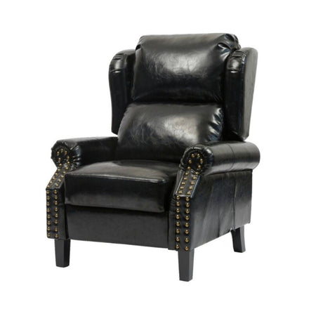 Poltrona Wing recliner 6 punti massaggianti in ecopelle colore nero