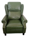 Poltrona Wing recliner 6 punti massaggianti in ecopelle colore verde