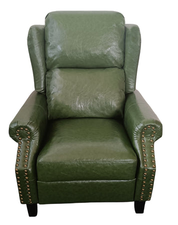 Poltrona Wing recliner 6 punti massaggianti in ecopelle colore verde