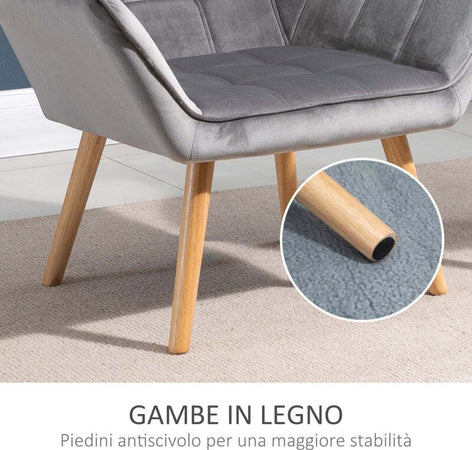 Poltroncina-Stile-Nordico-in-Legno-ed-Effetto-Velluto-Grigio-per-Soggiorno-o-Ufficio-,-64x62x72.5-cm-sedia-poltrona-salotto-studio-F833-799V00GYA
