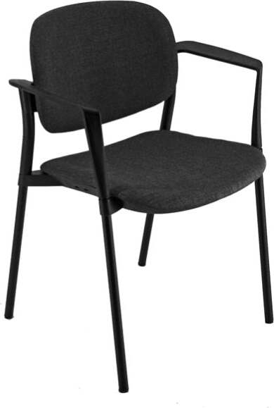 Poltroncina visitatore Step - con braccioli - nero - Unisit Casa e cucina/Arredamento/Studio/Sedie per sala d'attesa Eurocartuccia - Pavullo, Commerciovirtuoso.it