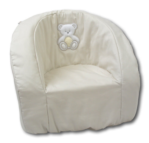 Poltroncina Tonda Italbaby Peluche Bianco