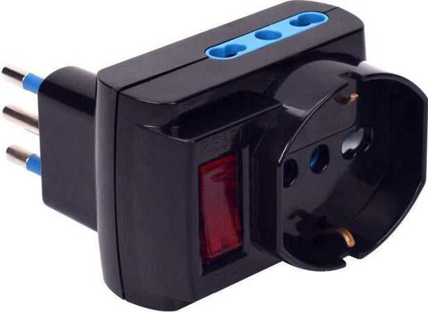 POLY-POOL-Adattatore-elettrico-multi-presa-con-interruttore