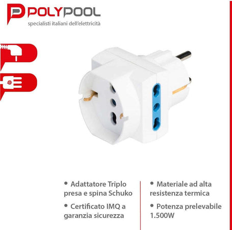 Poly Pool PP2351 Adattatore Triplo 16A spina tedesca Fai da te/Materiale elettrico/Multiprese Scontolo.net - Potenza, Commerciovirtuoso.it