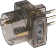 POLYPOOL-SECUR---ADATTATORE-PLURISTANDARD-CON-SPINA-10A-2P+T-250V---COLORE-TRASPARENTE-FUME'