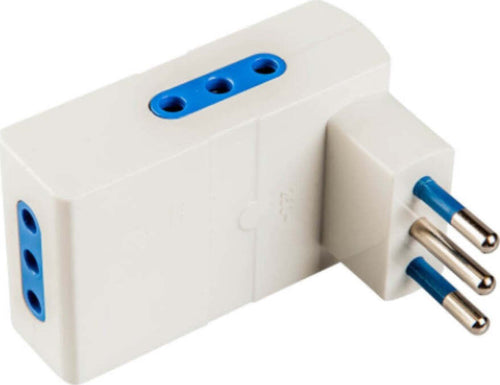 POLYPOOL-SECUR---ADATTATORE-SALVASPAZIO-SPINA-CON-3-PRESE-10A-2P+T-250V---COLORE-BIANCA
