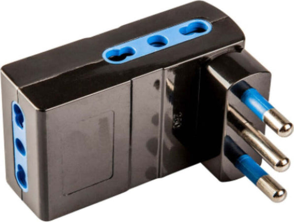 POLYPOOL-SECUR---ADATTATORE-SALVASPAZIO-SPINA-CON-3-PRESE-16A-2P+T-250V---COLORE-NERA