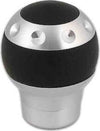 Pomello-Leva-Cambio-Alluminio-Spazzolato-Pelle-Attacco-Universale-Tuning-Per-Auto