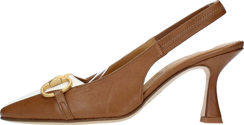 Pomme-d'Or-Scarpe-con-Tacco-Marrone-bianco-da-donna