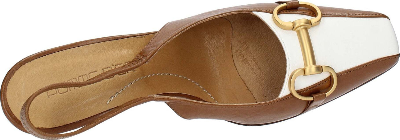Pomme-d'Or-Scarpe-con-Tacco-Marrone-bianco-da-donna