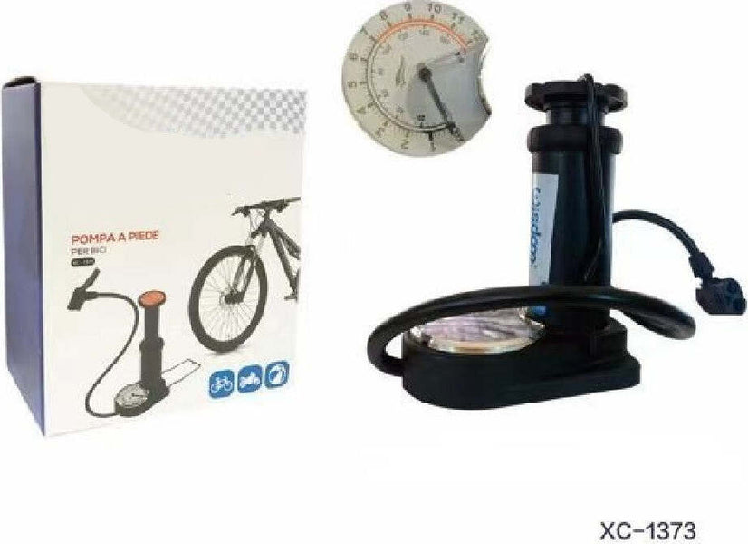 Pompa Gonfiatore Per Bicicletta Compressore Con Manometro Ruote Ruota Bici - Foto 5