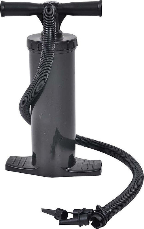 Pompa Manuale A Doppia Azione 38x22x10cm Nero 2x1500cc Con Adattatori Universali Sport e tempo libero/Attività ricreative all'aperto/Camping e outdoor/Letti e accessori da campeggio/Pompe/Pompe manuali Trade Shop italia - Napoli, Commerciovirtuoso.it