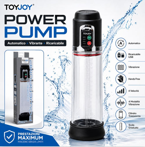 Pompa per pene automatica e masturbatore vibro Power Pump sviluppo e performance
