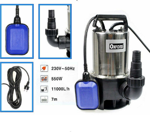 Pompa Sommersa 550w Per Acqua Chiare Sporche Con Galleggiante Immersione 11000l/h Articoli da Giardino > Attrezzi da giardino > Irrigatori Trade Shop italia - Napoli, Commerciovirtuoso.it