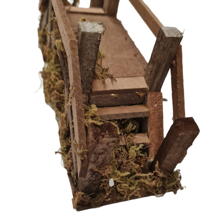 Ponte in legno decorazione per villaggio di Natale e presepe
