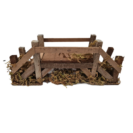 Ponte in legno decorazione per villaggio di Natale e presepe