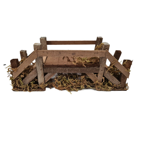 Ponte in legno decorazione per villaggio di Natale e presepe