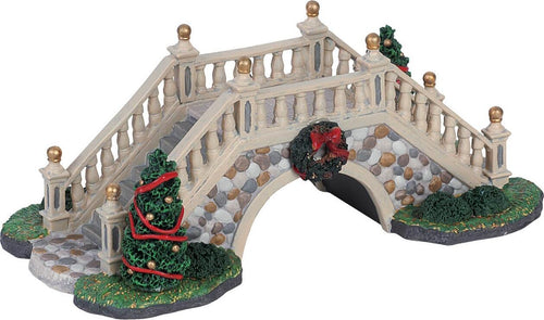 Ponte passerella con alberi di Natale decorati e ghirlande in porcellana per villaggio natalizio Casa e cucina/Decorazioni per interni/Addobbi e decorazioni per ricorrenze/Decorazioni natalizie/Oggettistica MagiediNatale.it - Altamura, Commerciovirtuoso.it