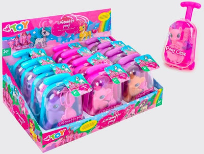 Pony-Con-Trolley-Cofanetto-Colori-E-Modelli-Assortiti-Con-Accessori-Inclusi