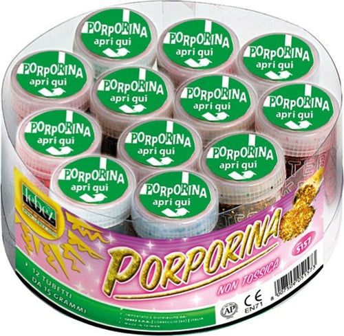 Porporina glitter - 15gr - colori assortiti - Lebez - conf. 12 tubi Casa e cucina/Hobby creativi/Materiali per hobby creativi/Glitter Eurocartuccia - Pavullo, Commerciovirtuoso.it