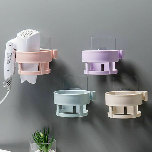 PORTA-ASCIUGACAPELLI-PHON-DA-PARETE-SPIRALE-PLASTICA-CASA-BAGNO-FISSAGGIO-MURO
