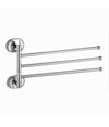 Porta Asciugamani 3 Bracci Fissaggio A Parete Bagno Acciaio Cromato Oval 52003