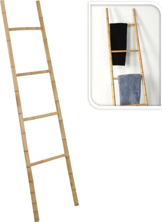 Porta-asciugamani-a-forma-di-scala,-struttura-in-Bambù-resistente