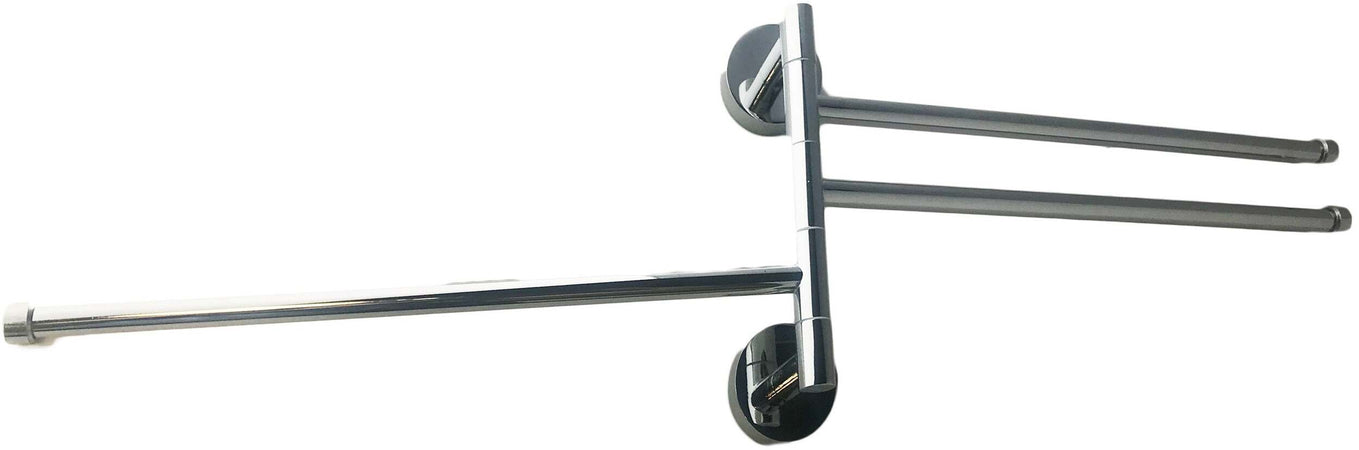 Porta asciugamani a muro tre bracci in acciaio inox cromato