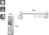 Porta-Asciugamani-Con-6-Ganci-Appendini-Fissaggio-Parete-Ventosa-Bagno-42cm-59550