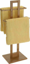 Porta-Asciugamani-Da-Terra-In-Legno-Bambu-2-Braccia-Piantana-Bagno-Asciugamano