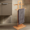Porta-Asciugamani-Da-Terra-In-Legno-Bambu-2-Braccia-Piantana-Bagno-Asciugamano