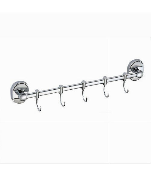 Porta Asciugamani Maniglia Appendino 5 Ganci Fissaggio A Parete Bagno Oval 52006